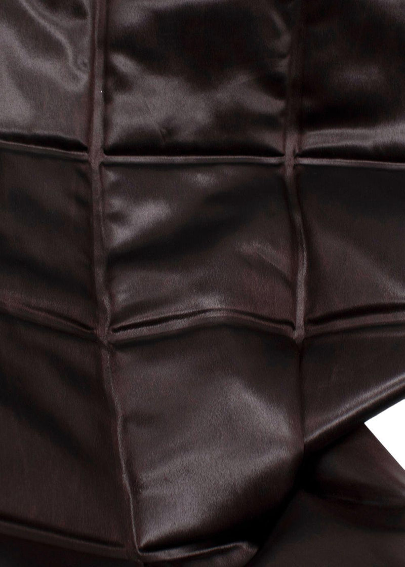 Bottega Veneta Chain Link Chocolate Brown Padded Two Piece Skirt