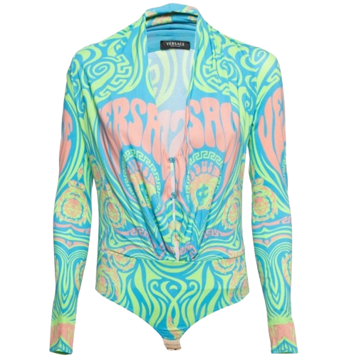 Versace Multicoloured Draped Bodysuit