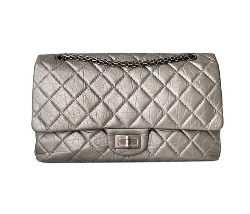 Vintage Silver Aged Leather 2.55 Reissue 227 Bag
