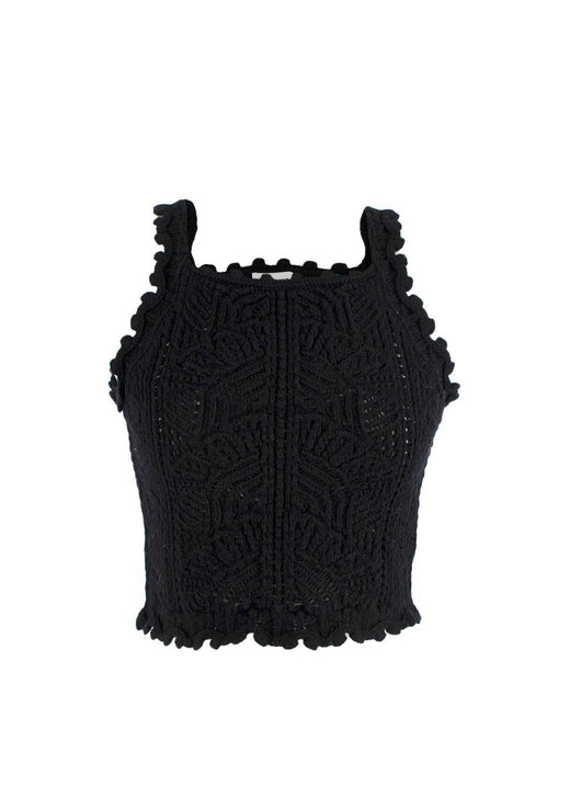 Saint Laurent Black Crochet Crop Top