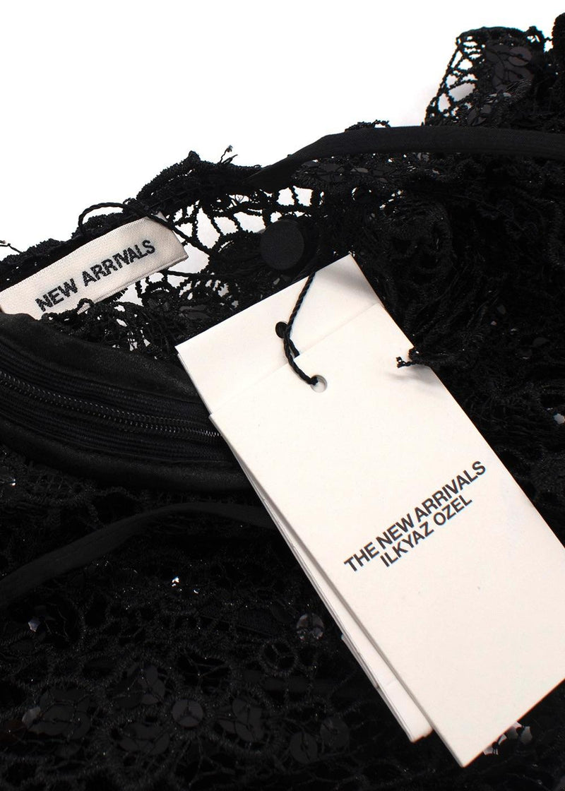 The New Arrivals Black Lace Embroidered Off the Shoulder Maxi Dress