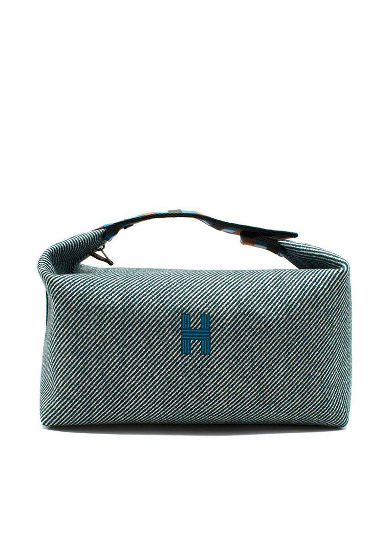 Hermes Green Stripe Bride-a-Brac au Carre Case, Large Model