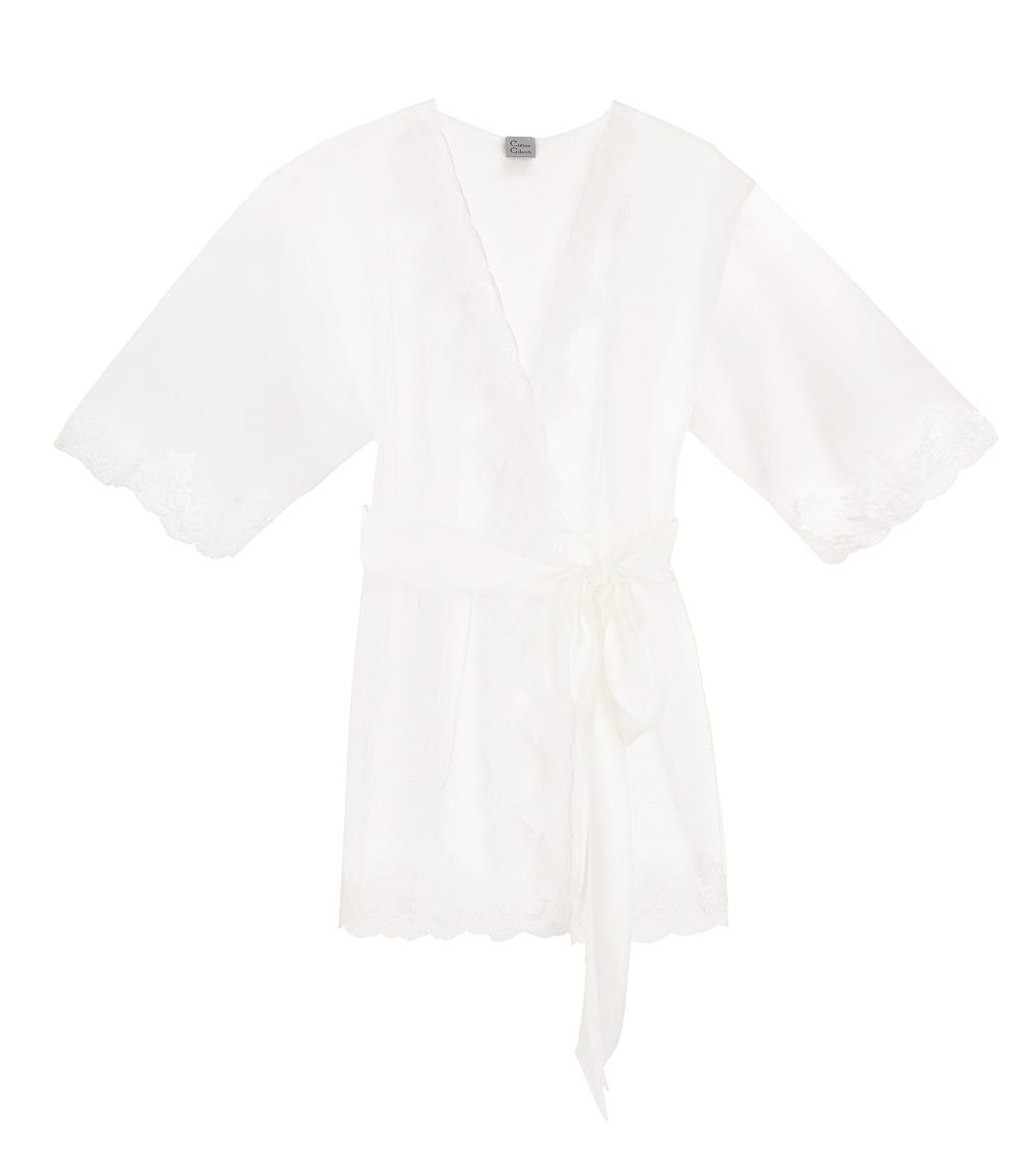 Lace Appliqué Sheer Kimono