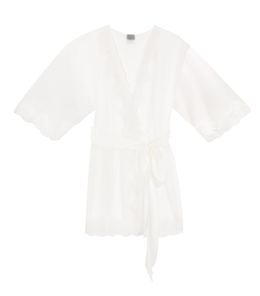 Carine Gilson Lace-Appliqué Sheer Kimono