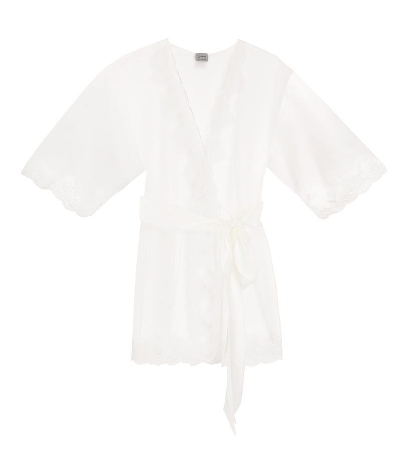 Carine Gilson Lace-Appliqué Sheer Kimono