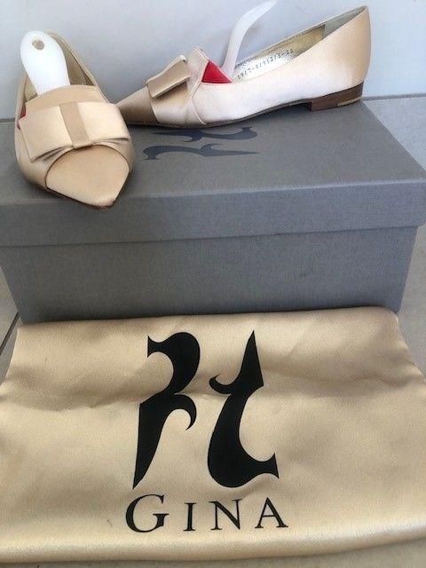 Gina Champagne Gold Satin Mules