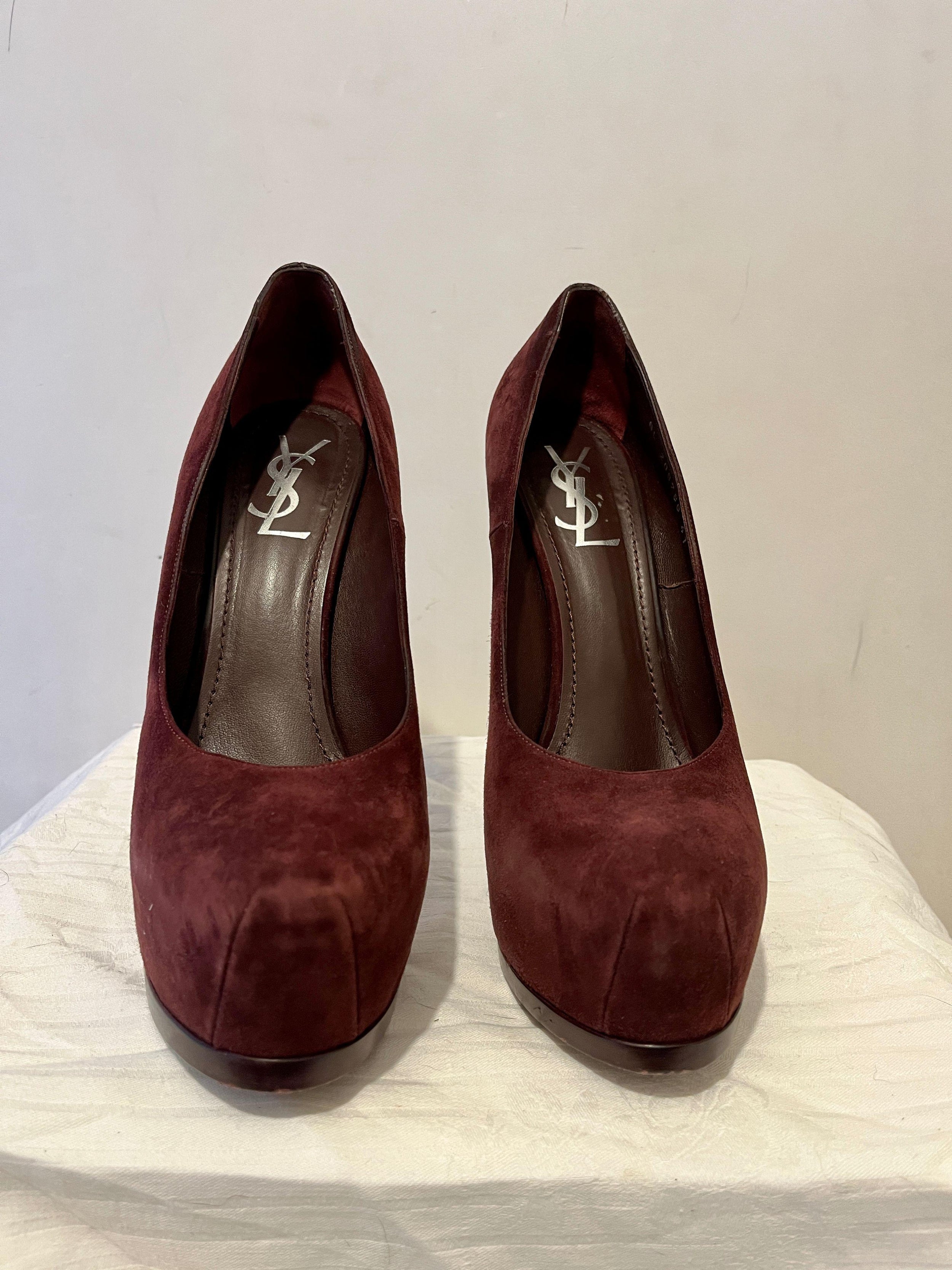 Burgundy Suede Tribtoo Pumps