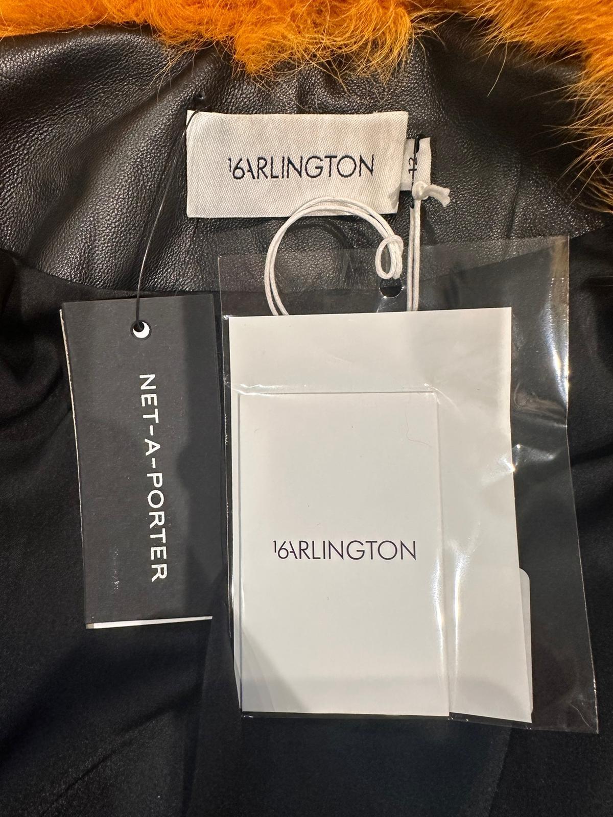 16Arlington Black Shearling Trimmed Leather Davina Trench Coat