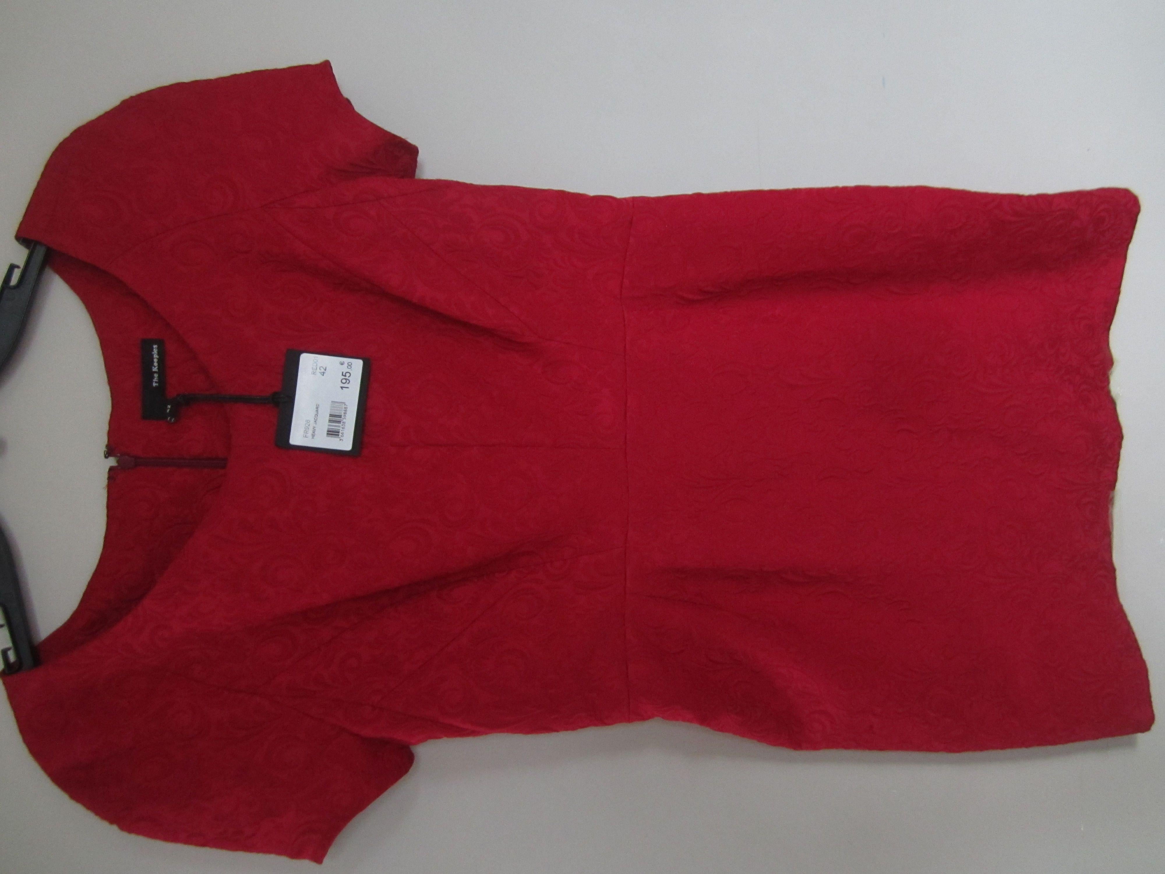 THE KOOPLES Burgundy Brocade Shift Dress