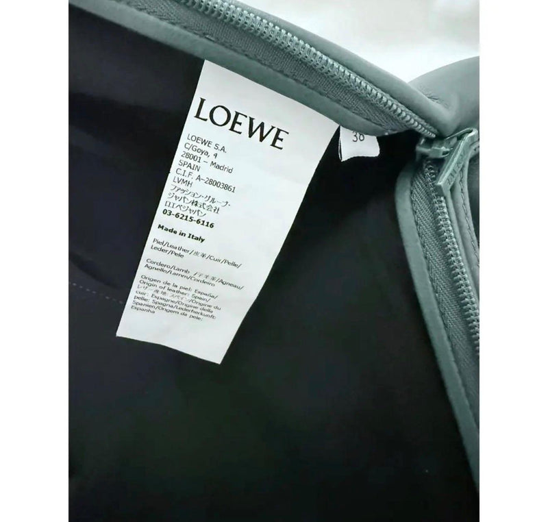 Loewe Green Distressed Leather Shorts