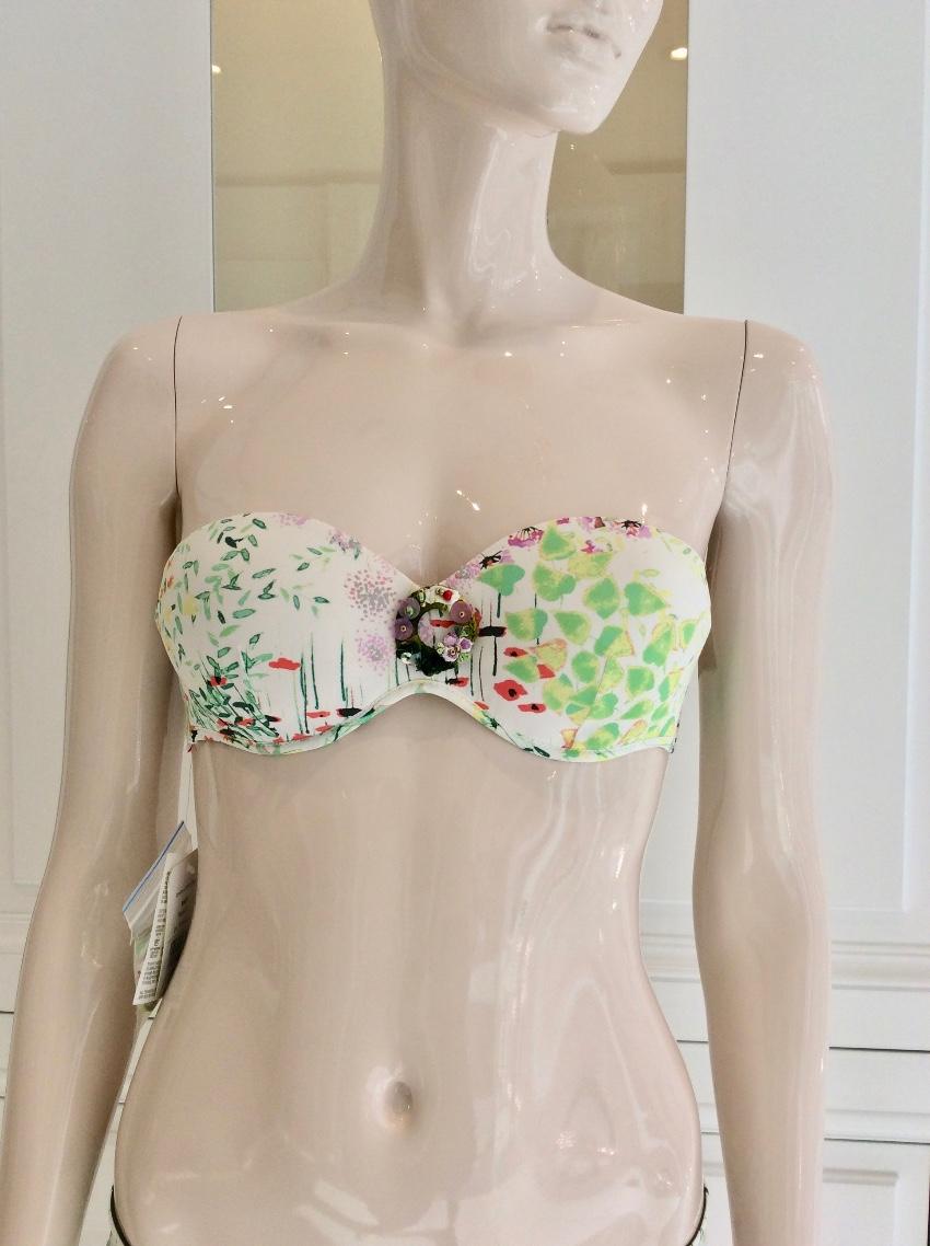 Cotton Club Italy Couture Floral Bandeau Tie Bikini