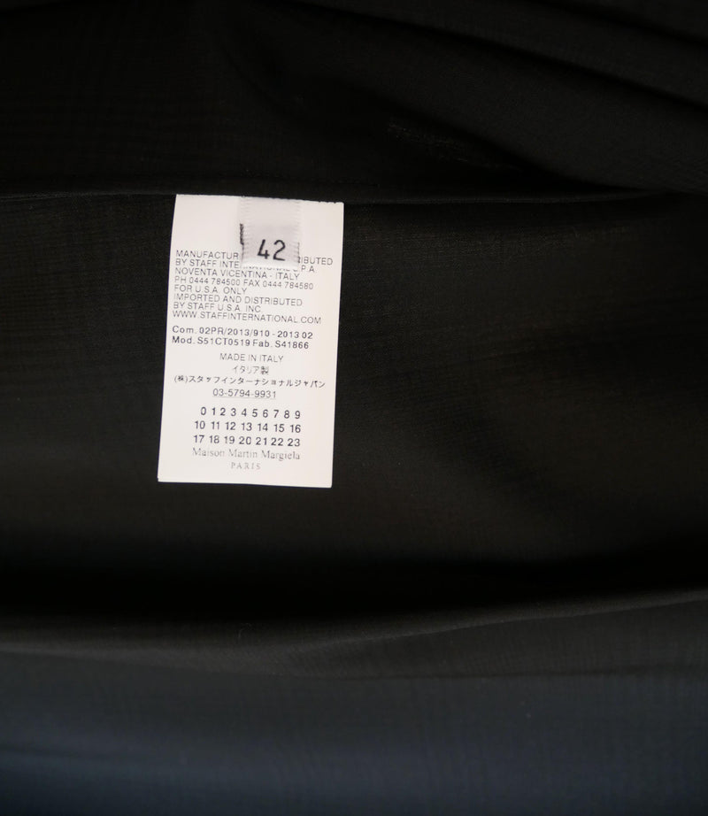 Black Wool Mid-Length Shirt Dress