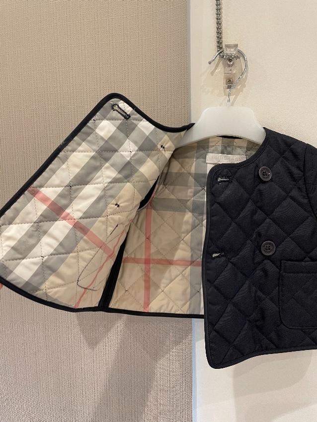 Burberry kids navy quilted jacket