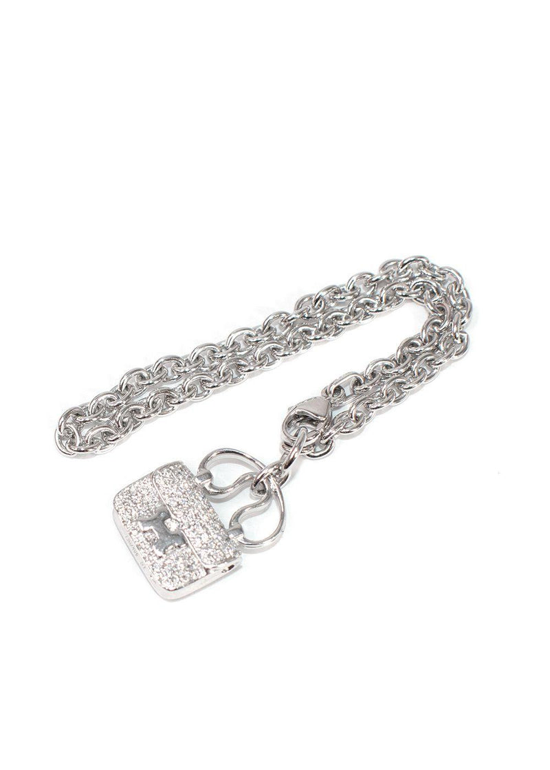 Hermes White Gold and Diamond Constance Bracelet
