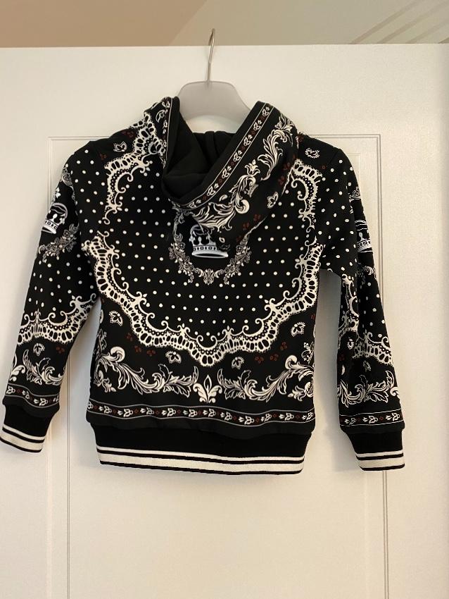 Dolce & Gabbana Kids 7-8Y Crown Print Zip Hoodie