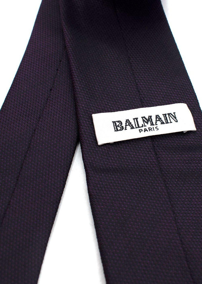 Balmain Dark Purple Silk Tie