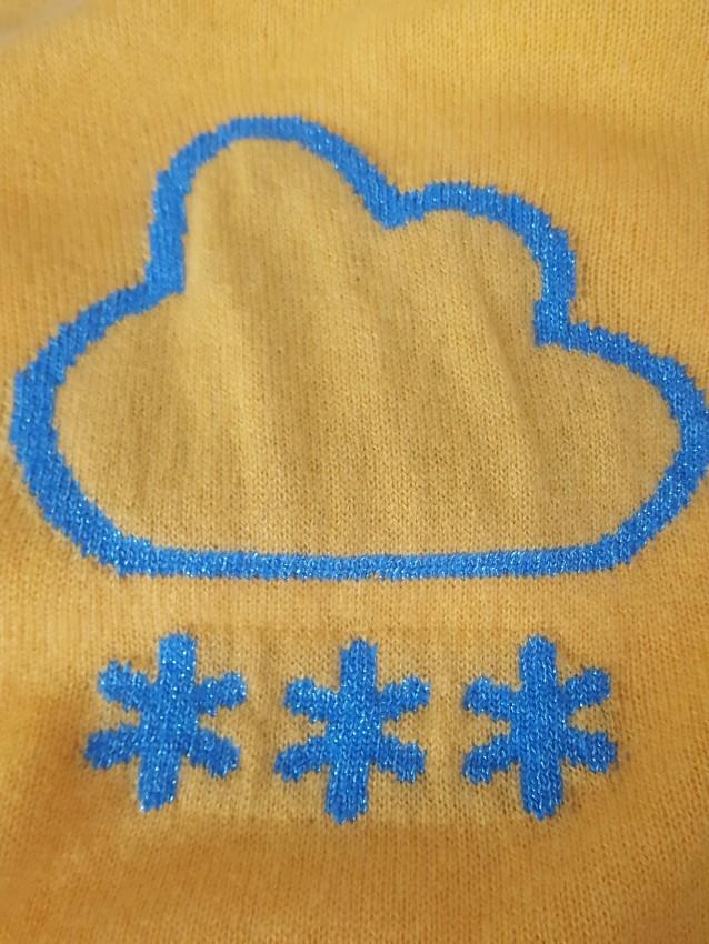 Charli Yellow Cloud Intarsia Cashmere Jumper