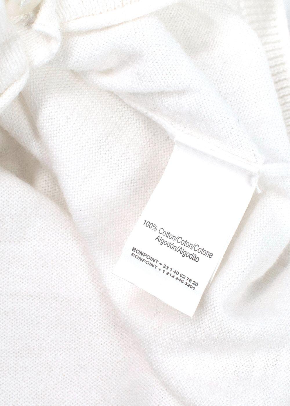 Bonpoint Kids White Knit Cardigan
