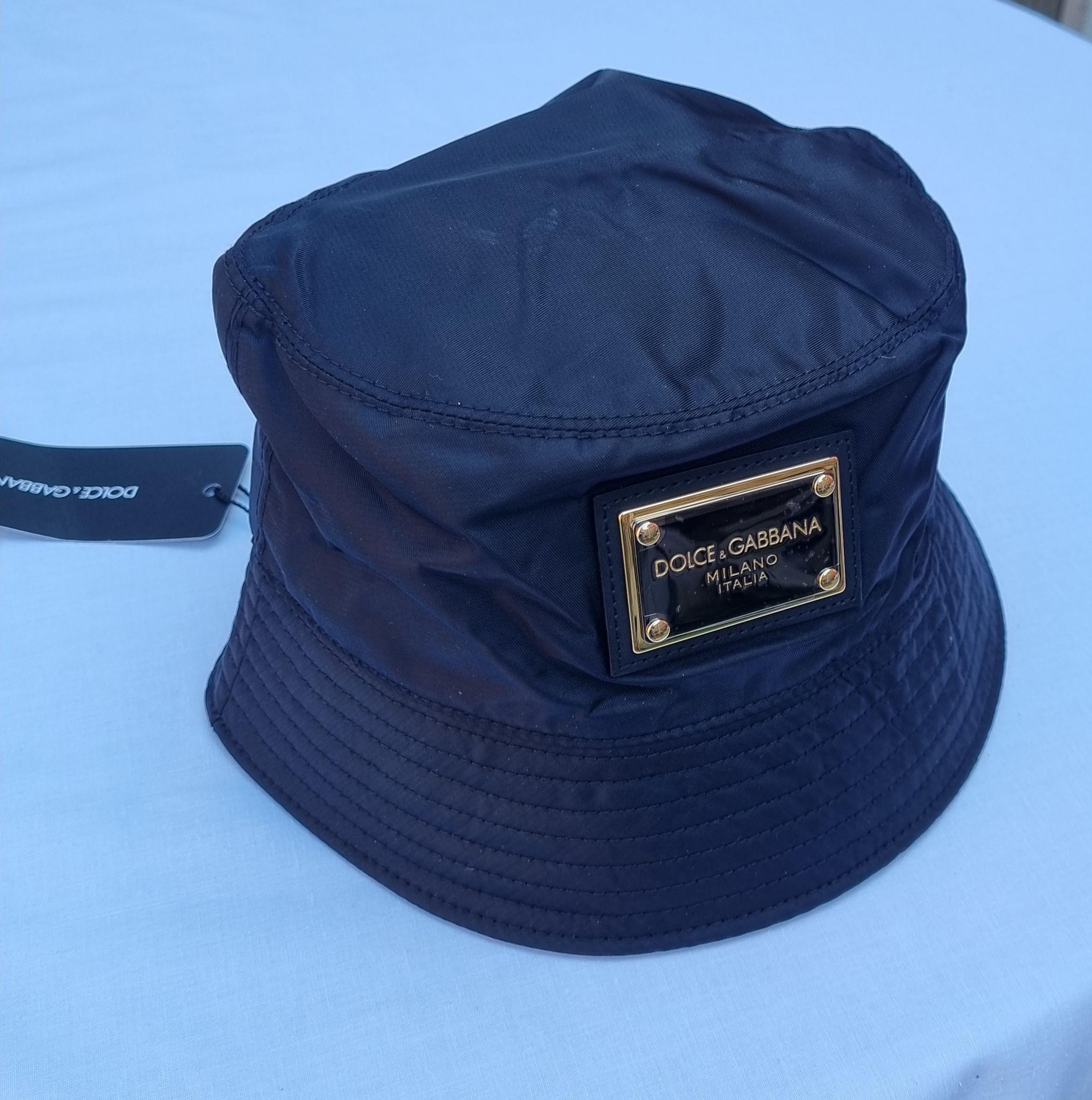 Black Nylon Logo Plaque Bucket Hat