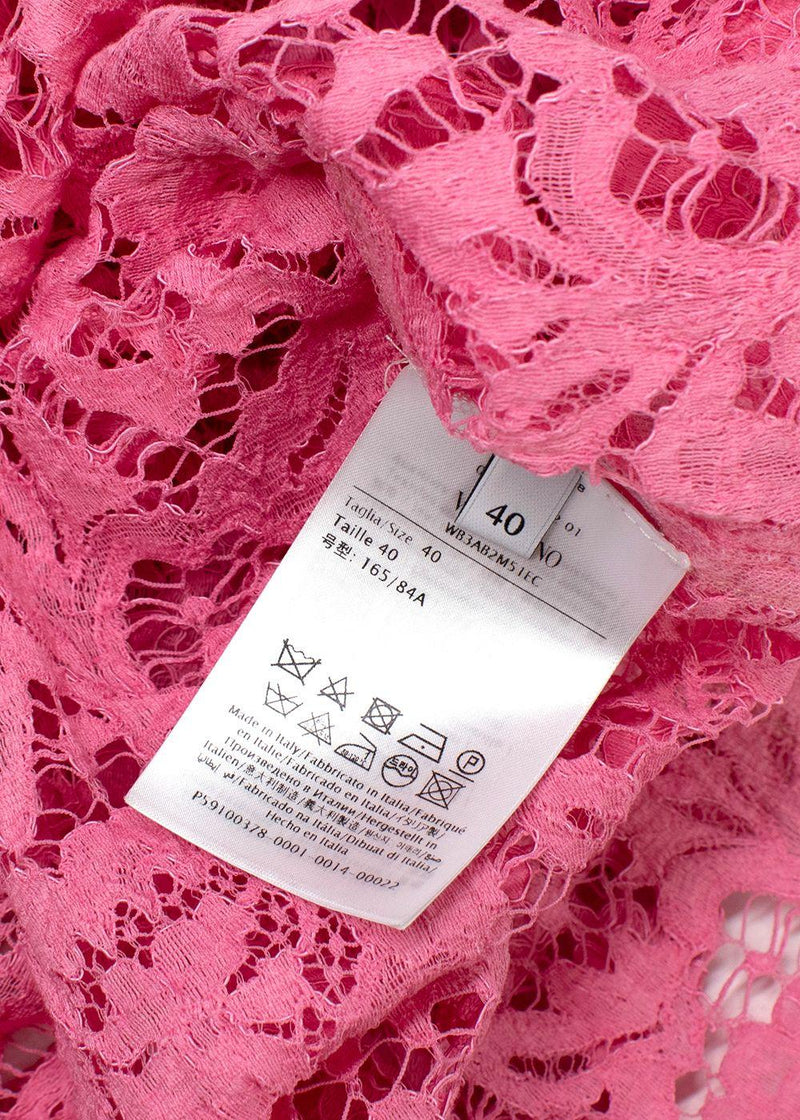 Valentino Bubblegum Pink Floral Lace Shirt
