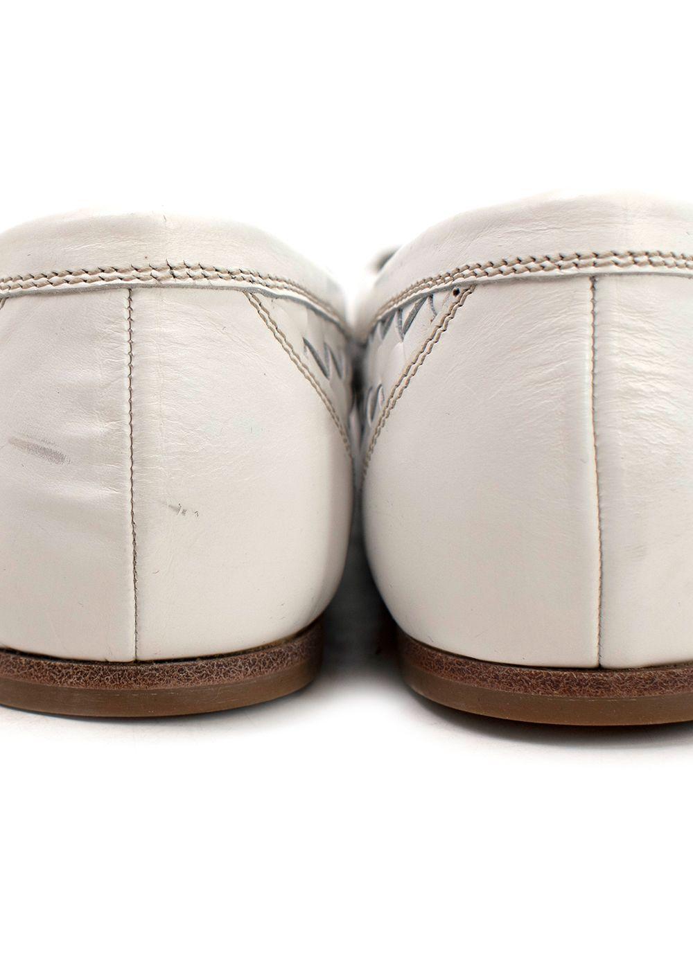 Bottega Veneta White Intrecciato Laser-cut Loafers