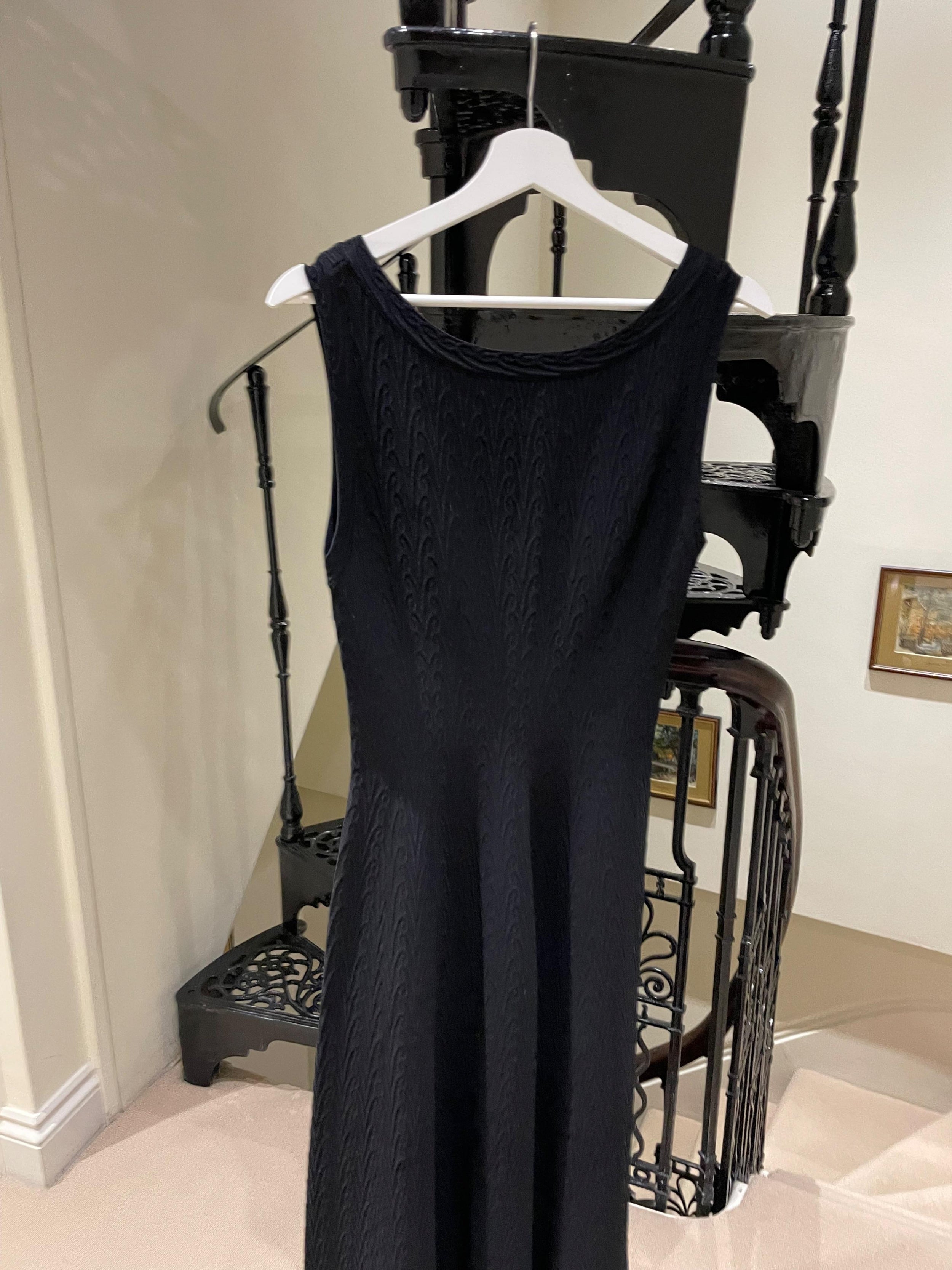 Alaia Black Textured Maxi Dress
