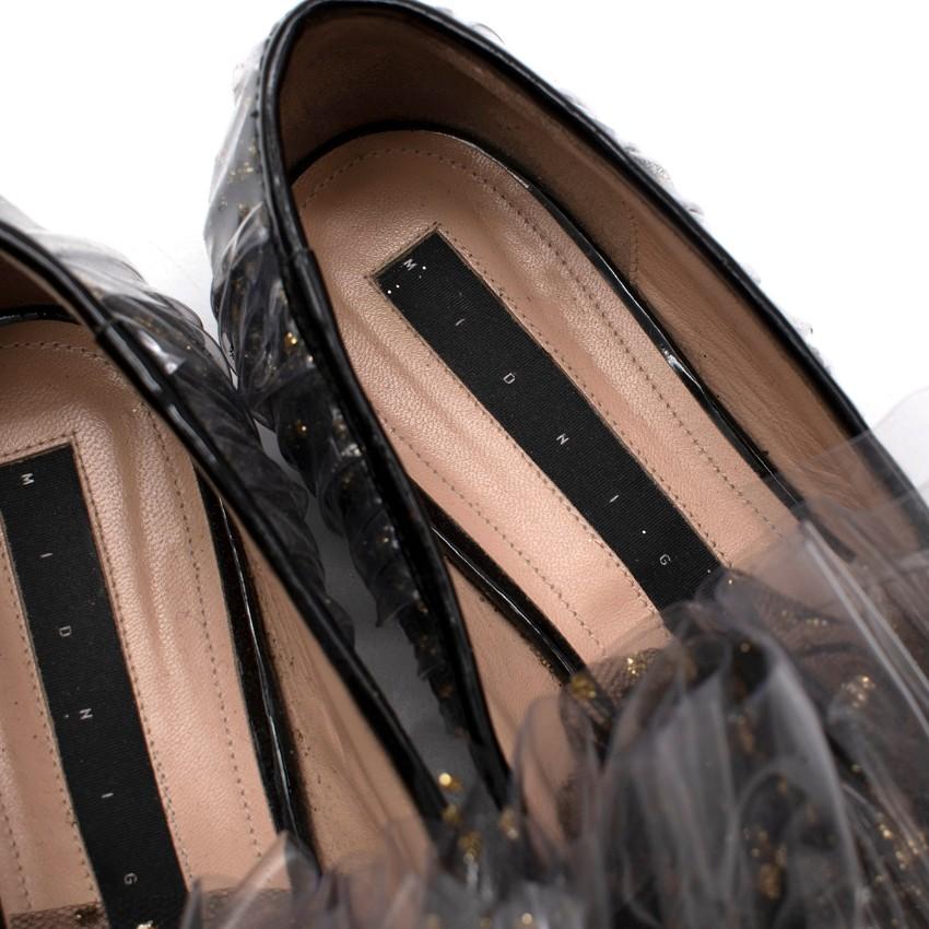 Midnight 00 Black Tulle & PVC Polka Dot Antoinette Loafers