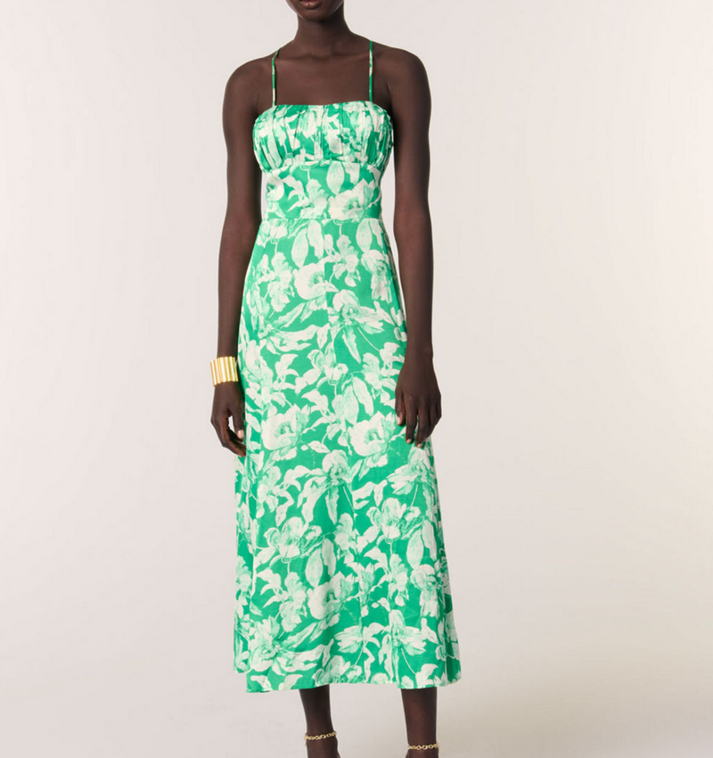Maje Floral Pleated Dress