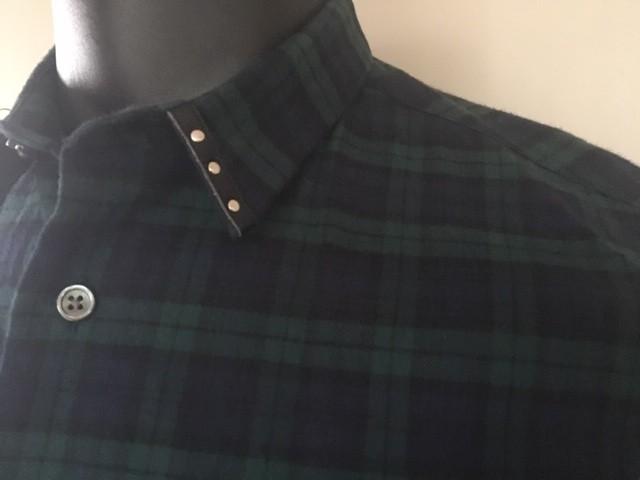 Pretty Green Men's Plaid Studded Collar Shirt