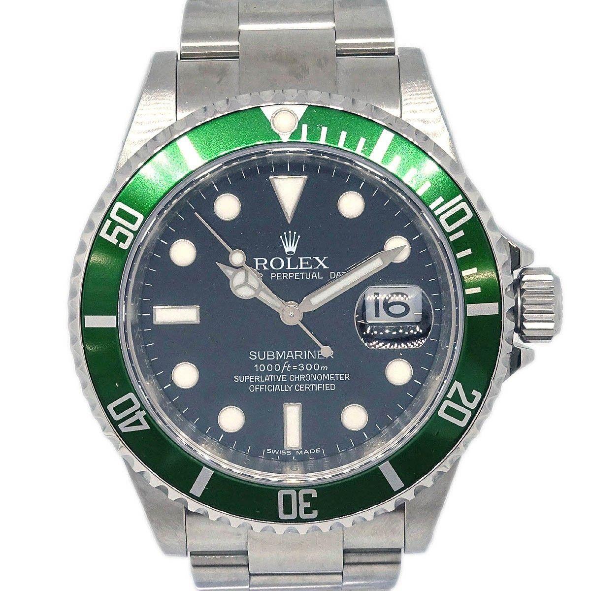 Rolex Oyster Perpetual Submariner Kermit Date Automatic Watch Stainless Steel 40