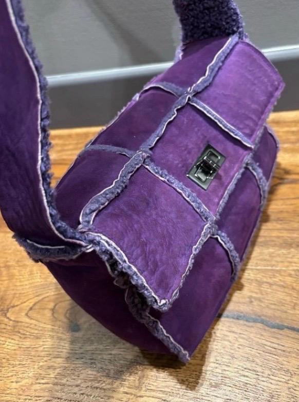 Chanel Purple Sheepskin Shoulder Bag