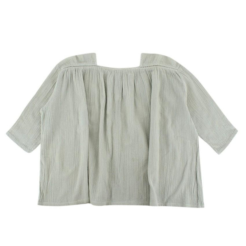Caramel Faded Mint Green Blouse