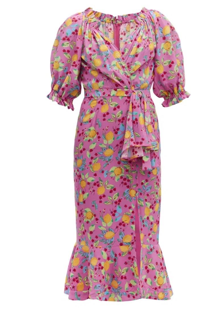 Saloni Pink Floral Olivia Dress