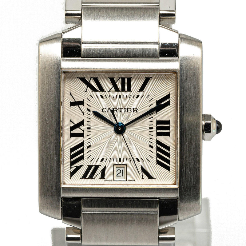 Cartier Stainless Steel Quartz Tank Francaise Watch 28mm