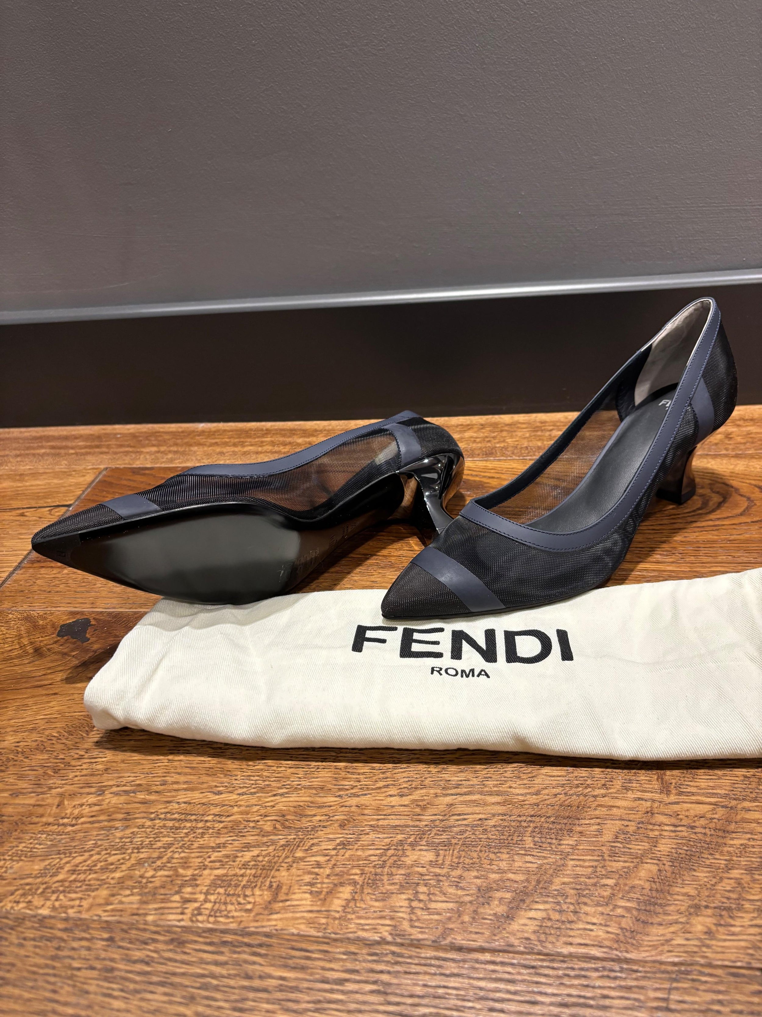 Fendi Mesh Heeled Pumps
