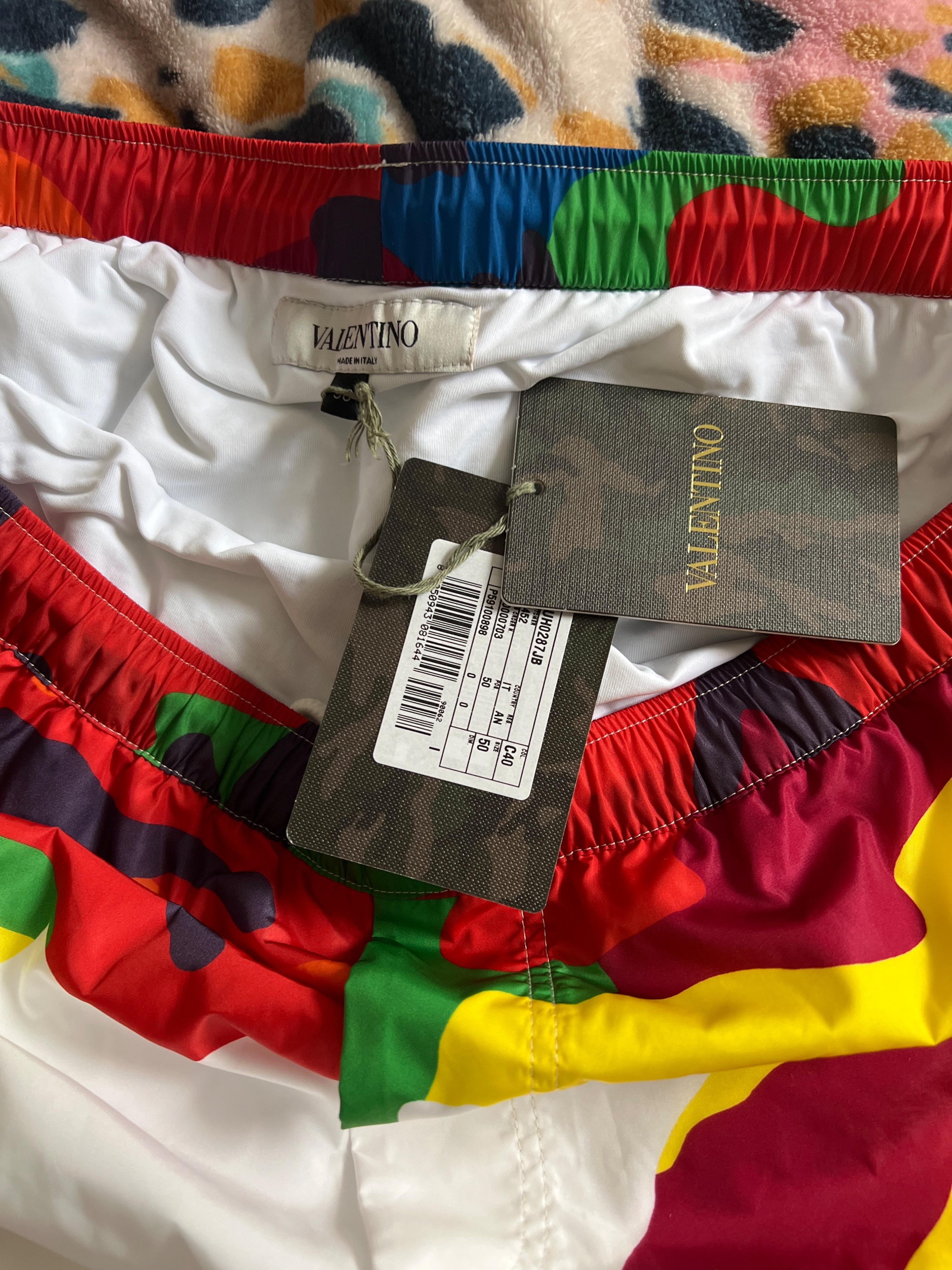Multicolour VLTN camouflage swim shorts