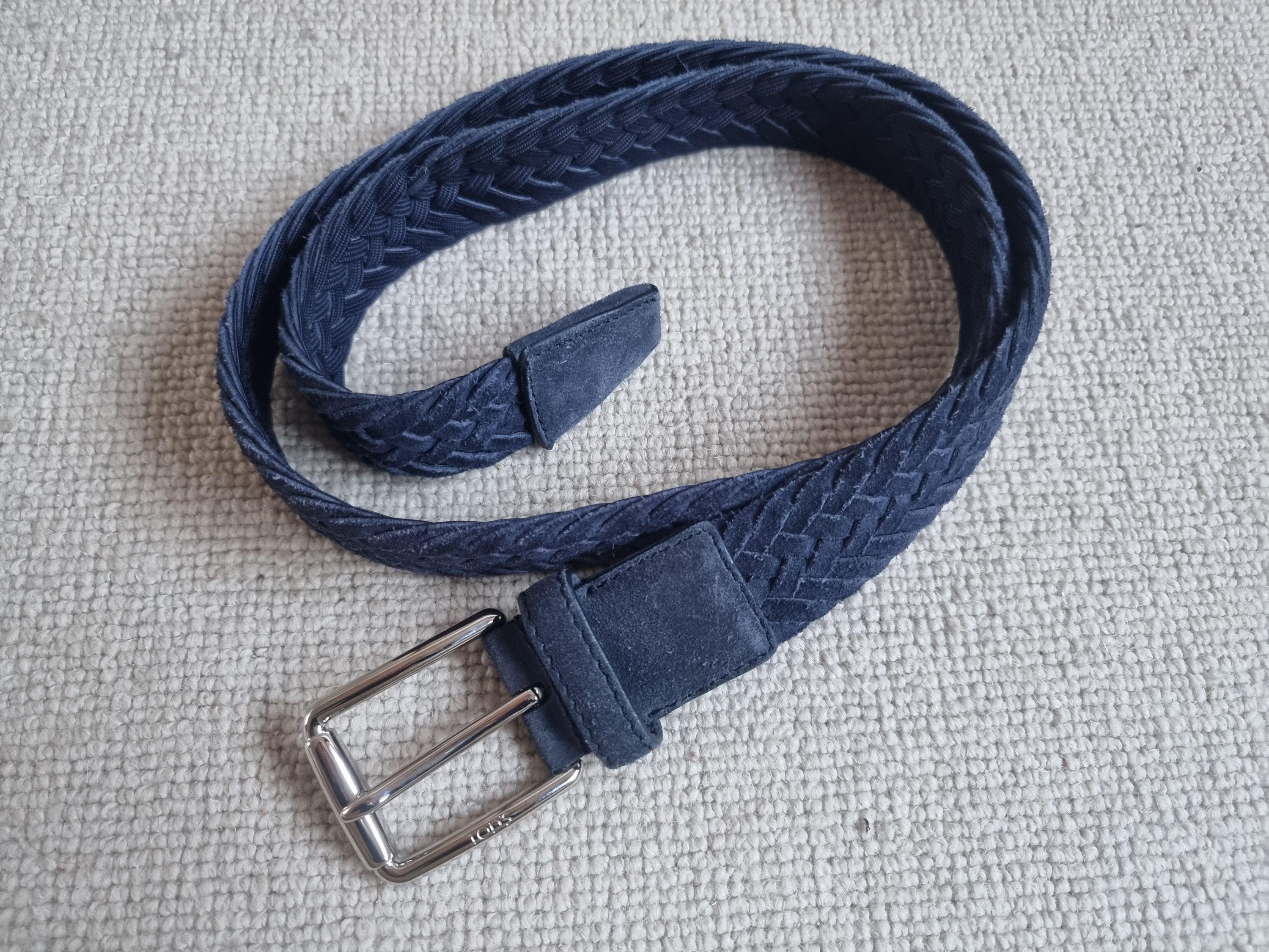Tod's Blue Suede Plaited Belt