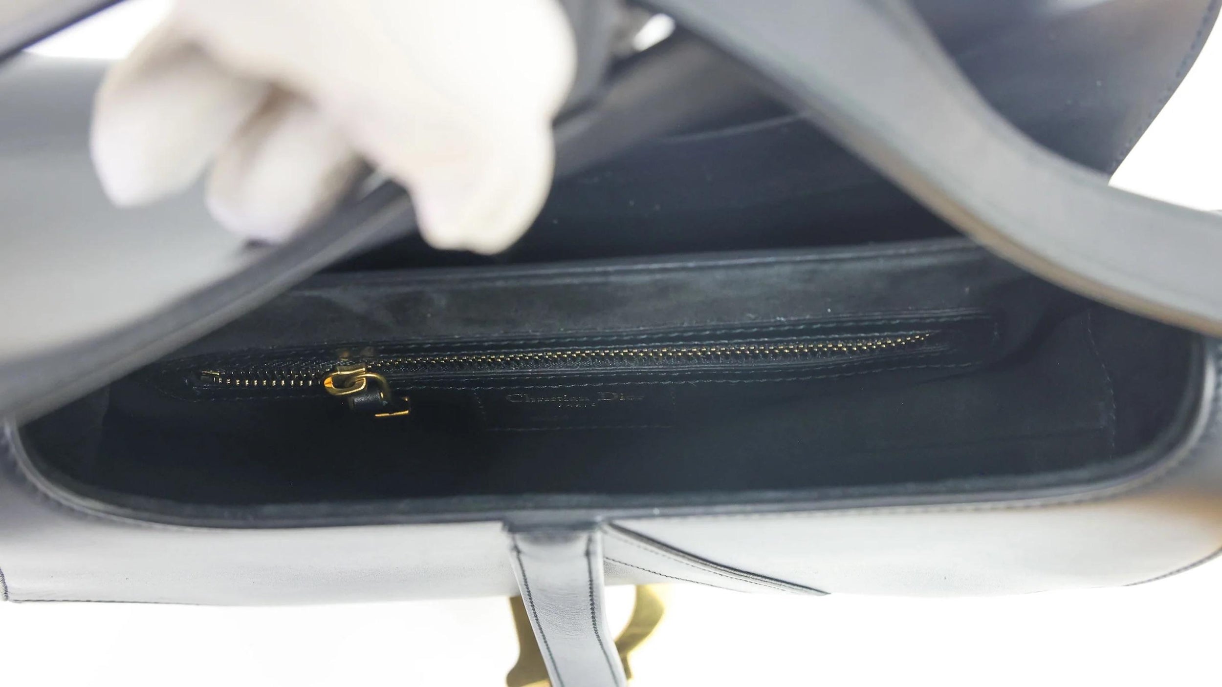 Dior Black Leather Saddle Bag