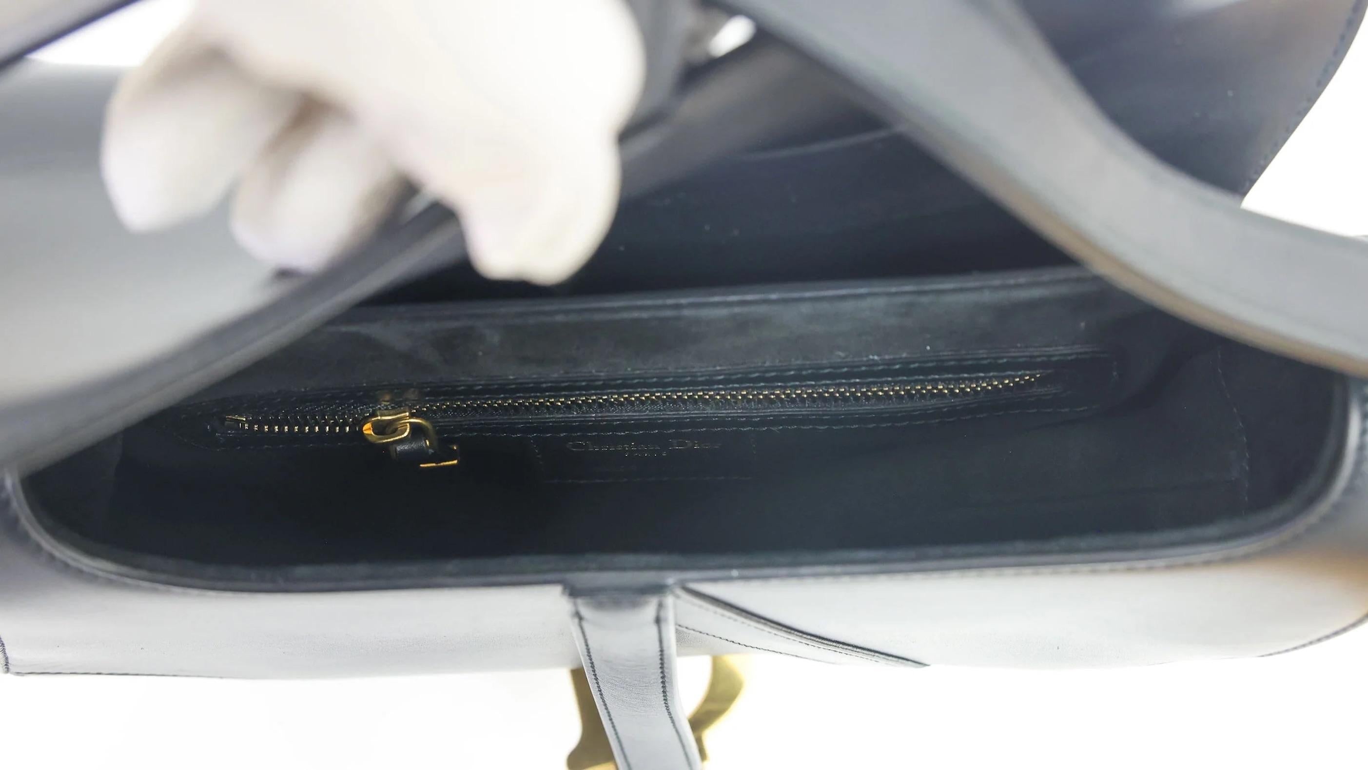 Dior Black Leather Saddle Bag
