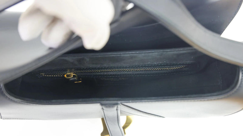 Dior Black Leather Saddle Bag