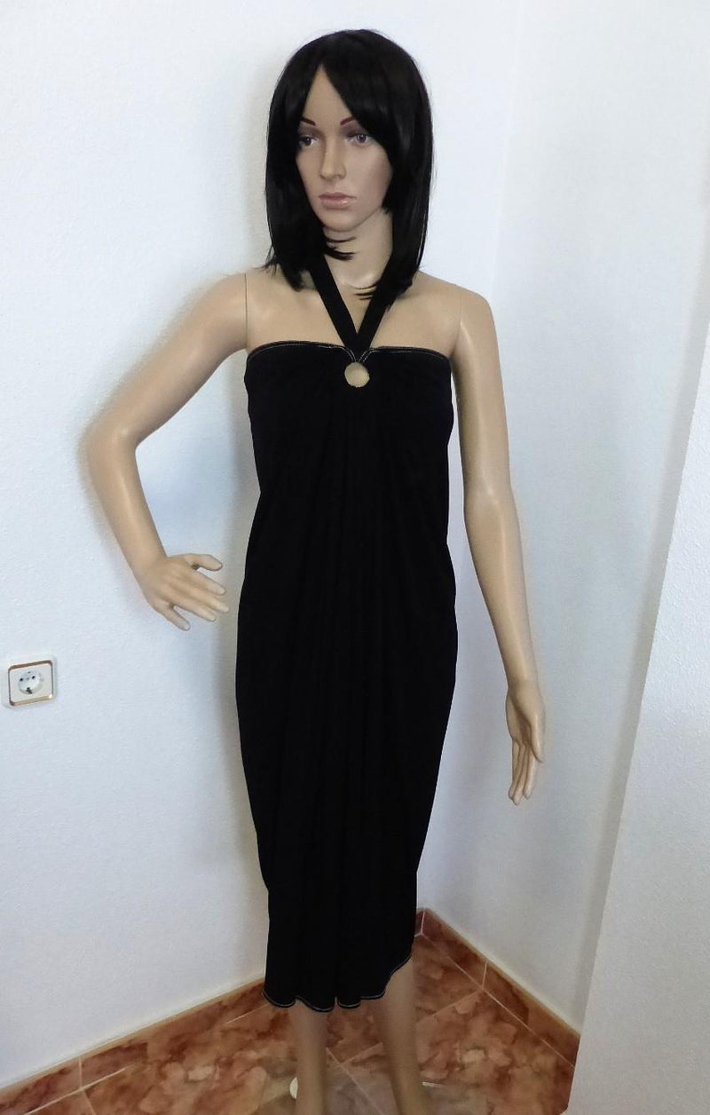 Hermes Black O-Ring Halterneck Evening Dress