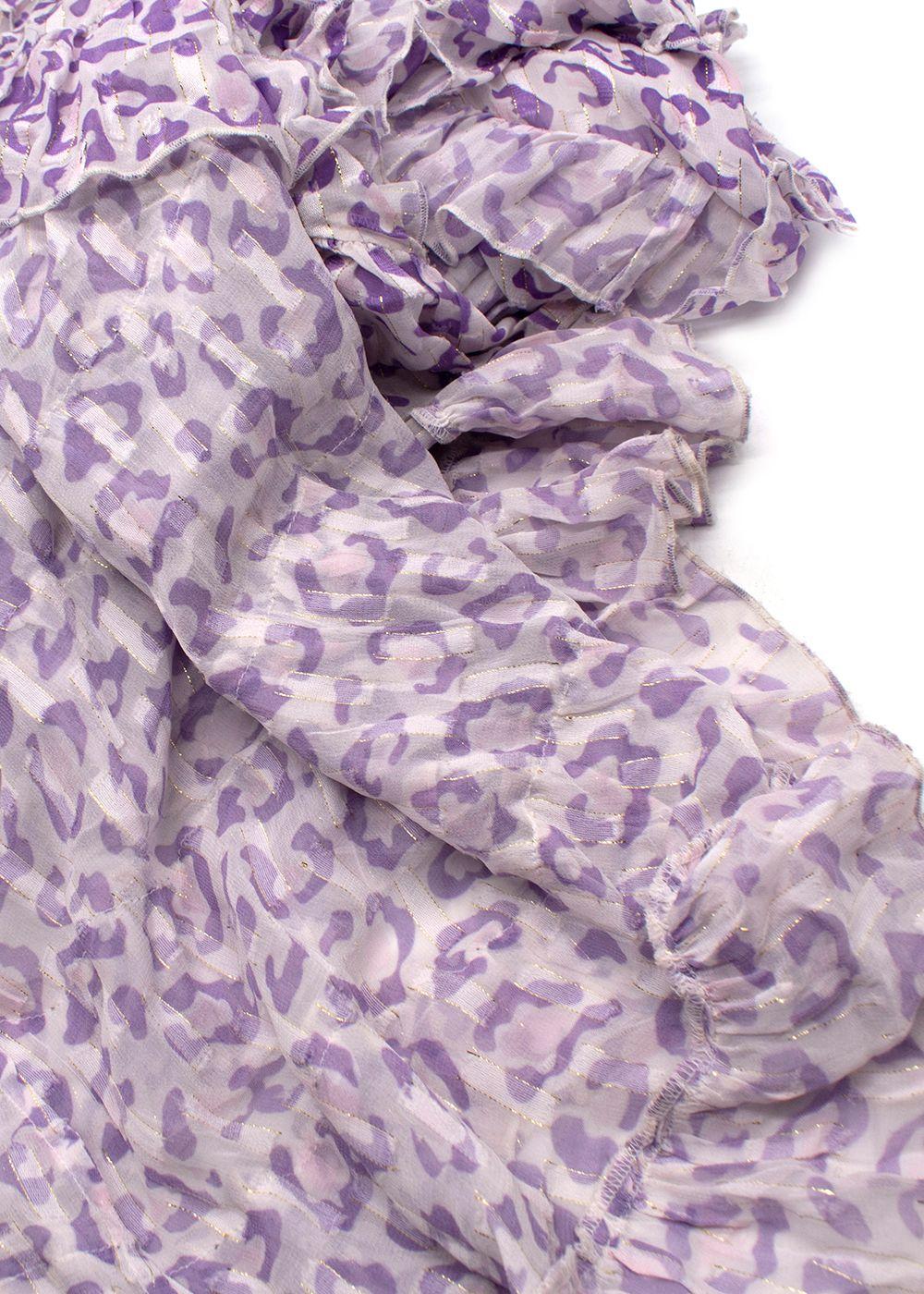 Rococo Sand Purple Leopard Print Avana Midi Dress