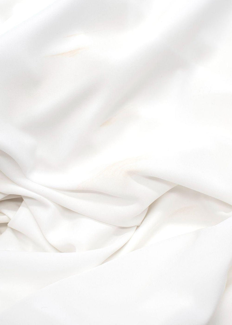Elena Makri White One Shoulder Maxi Dress with Gold Shell Detail