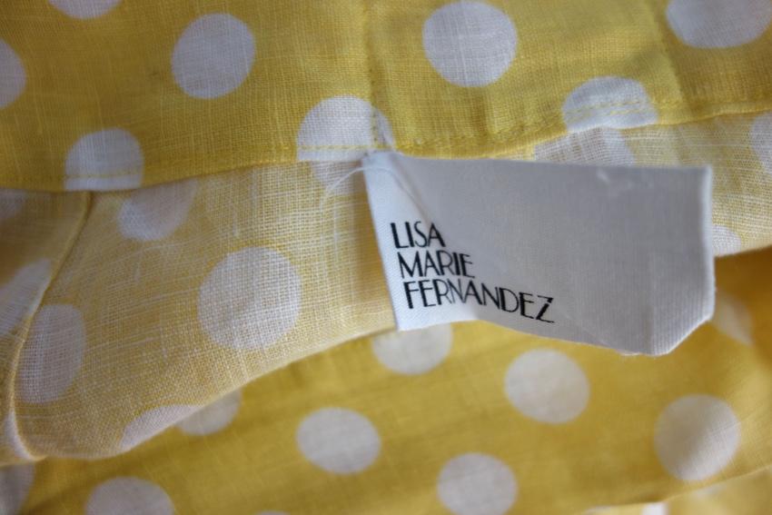 Lisa Marie Fernandez Yellow Linen A-Line Midi Skirt