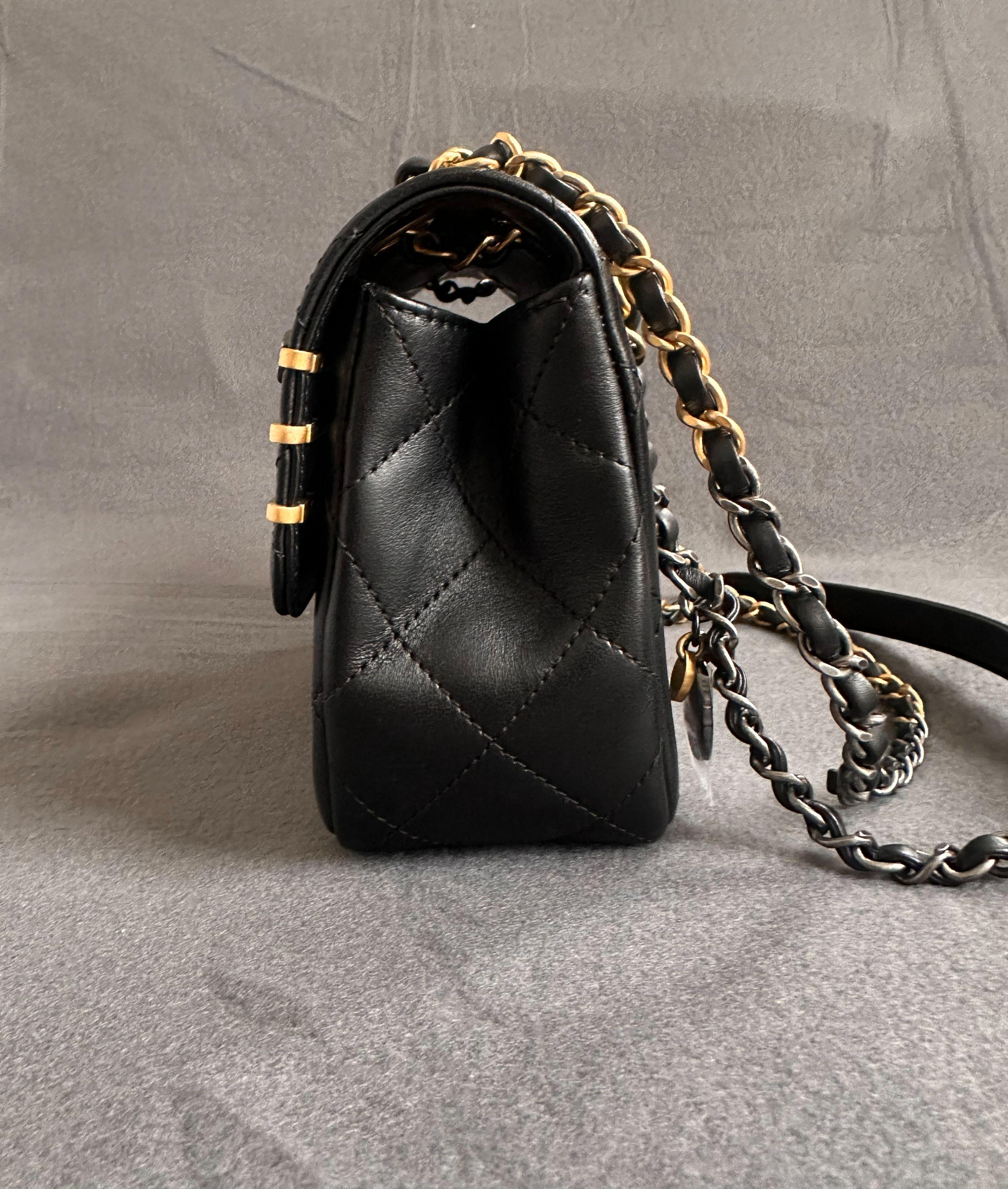 Chanel Collectible Embellished Black Quilted Flap Bag