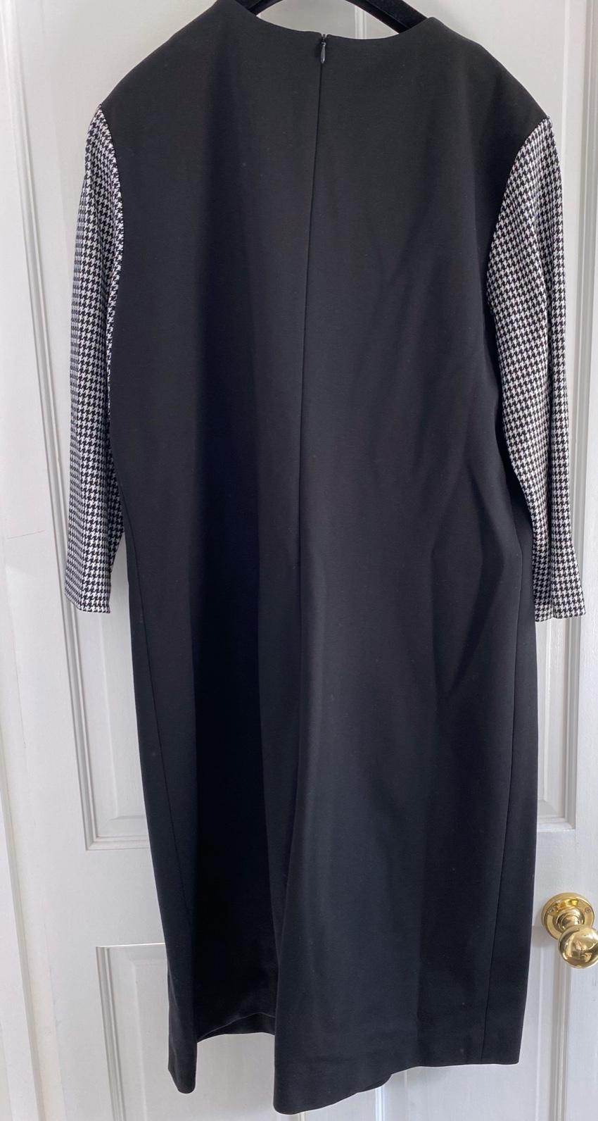 Escada Sport Black Houndstooth Sleeve Dress