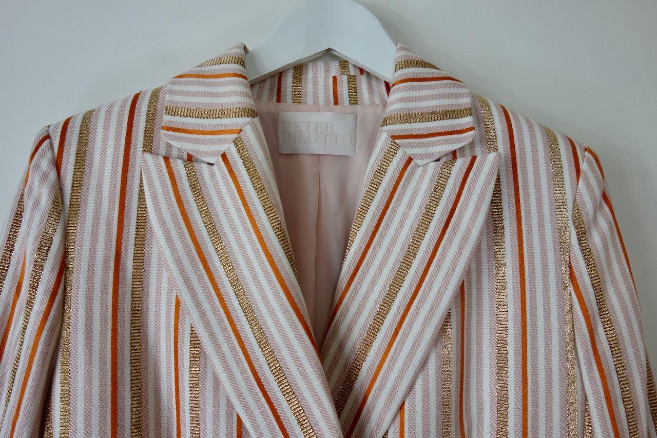 orange, pink & gold striped blazer