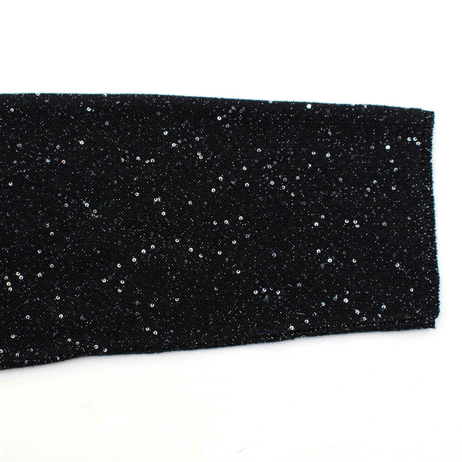 Sequin Polo Neck Silk Blend Knit Jumper