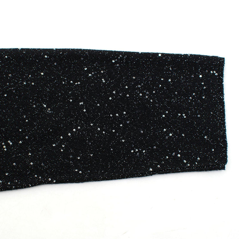 Sequin Polo Neck Silk Blend Knit Jumper