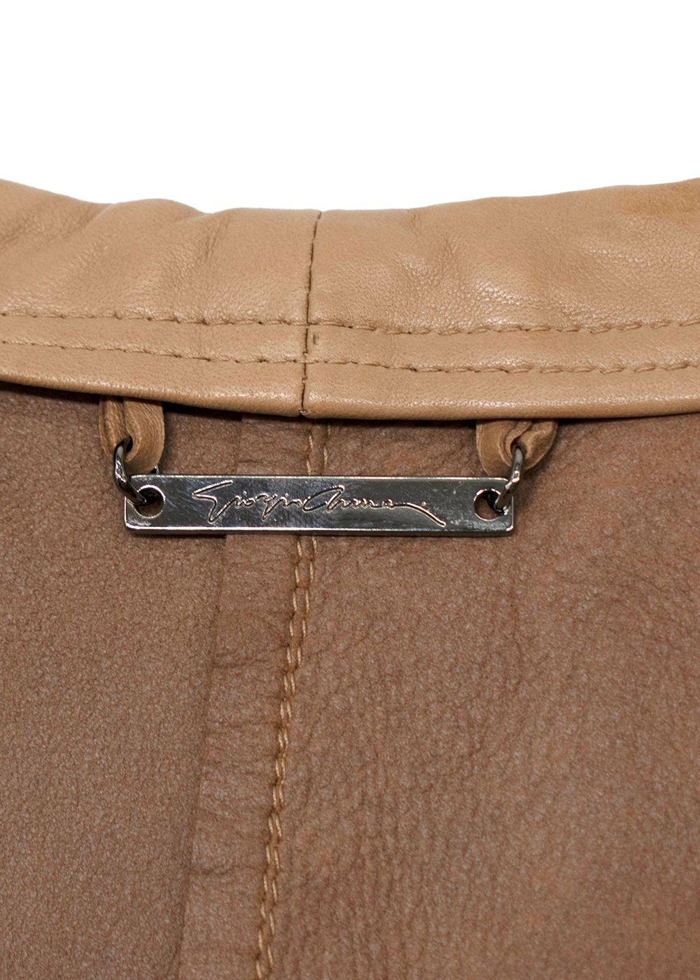 Giorgio Armani Beige Leather Blazer